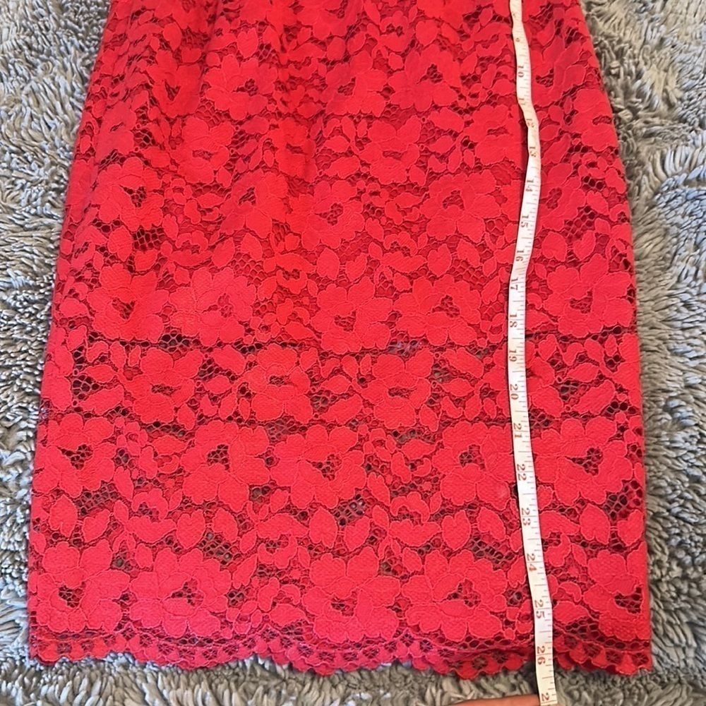 Marciano Red Hot Rebelle Metallic Lace Piya Long Sleeve Crop Top + Skirt Set - Picture 11 of 16